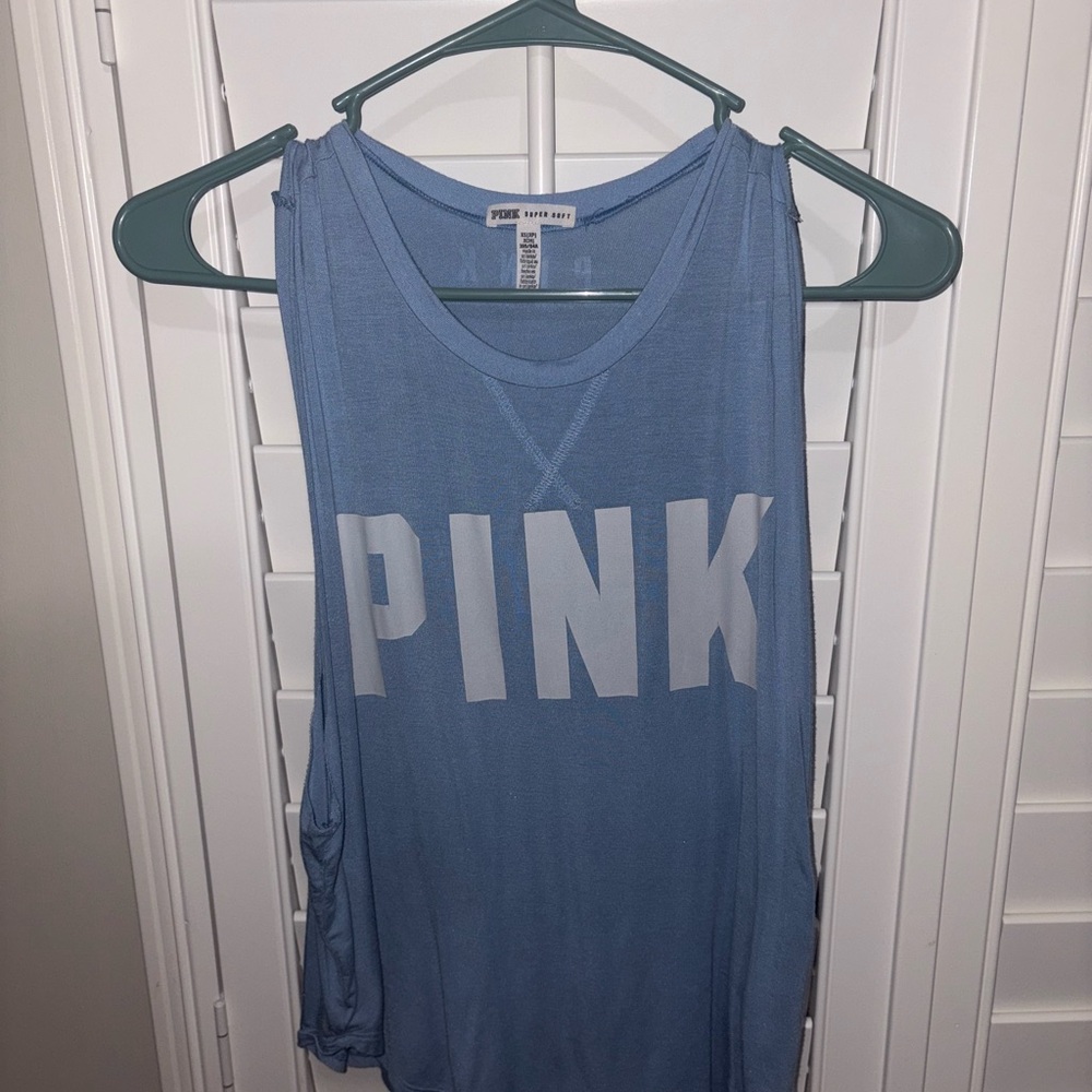 PINK Victoria's Secret Blue Tank Top Casual Style